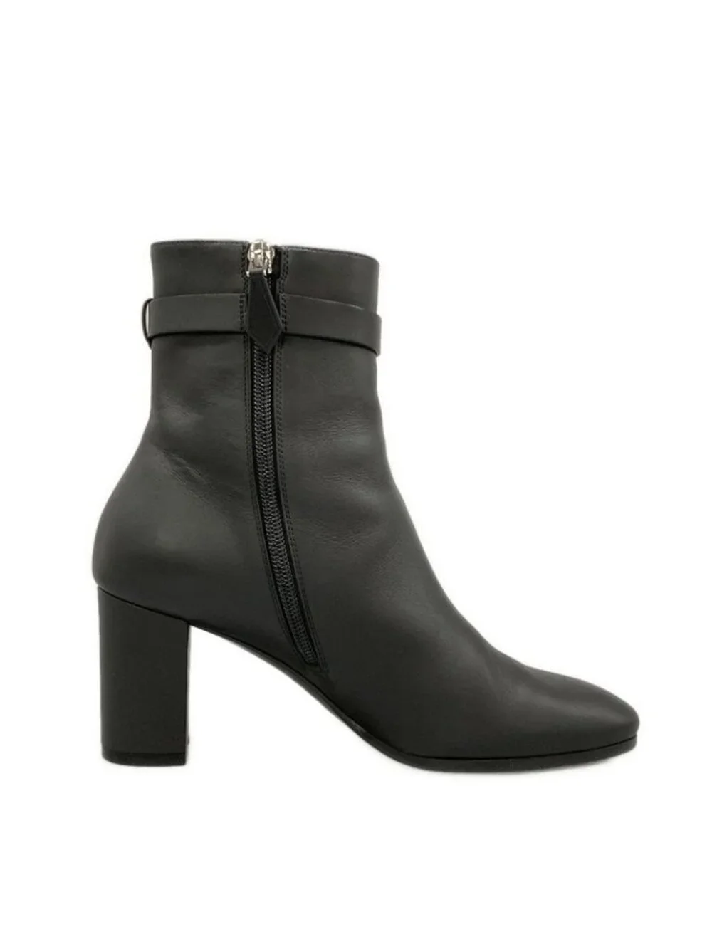 Hermes Short Boots 36.5 Saint Germain Black Silver Kelly Leather - Picture 2 of 14